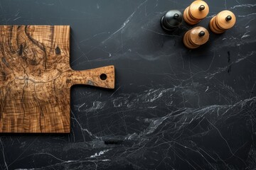 Professional Kitchen Essentials: Maple Cutting Board on Dark Granite