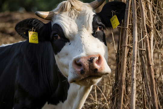 farm cow face close up