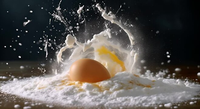 Mix flour and raw egg