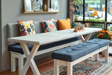 Restaurant bench cushion, minimalist interior