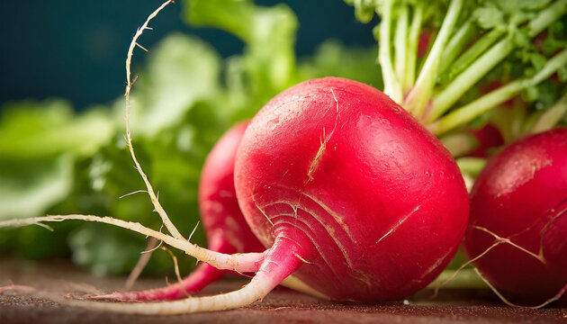 Close up Photo of Fresh Organic Radish Vegetable in the Farm