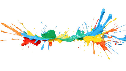 Colorful paint splash art transparent
