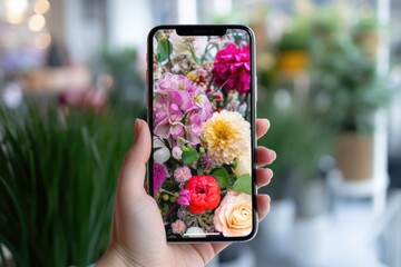 iPhone X Screen Showcasing a Beautiful Flower Display