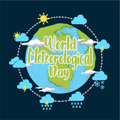 Obraz premium MARCH 23 IS CELEBRATED AS WORLD METEOROLOGICAL DAY BECAUSE ON THE SAME DATE IN 1950 A SPECIALIZED BODY IN THE FIELD OF METEOROLOGY UNDER THE AUSPICES OF THE UNITED NATIONS CALLED THE WORLD METEOROLOGI