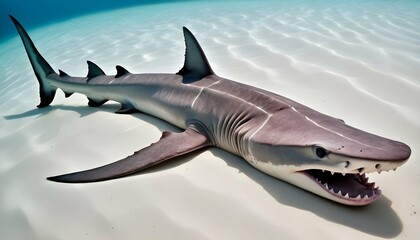 A Hammerhead Shark With Its Body Covered In Scars