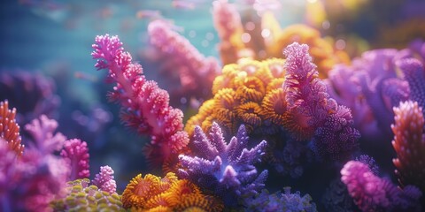 Computational Coral Reefs. Abstract Underwater Worlds of Data Diversity. - obrazy, fototapety, plakaty