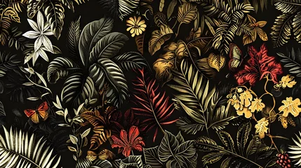 Fotobehang Tropical Foliage Pattern, Ideal for Fashion and Textile Design © R Studio