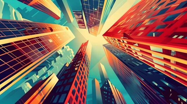 Abstract Urban Architecture, Ideal for Real Estate and Development Concepts