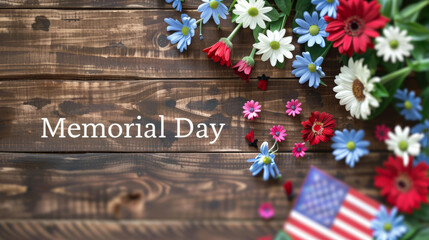Memorial Day background with written Memorial Day