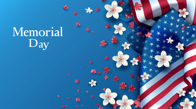 Memorial Day background with written Memorial Day