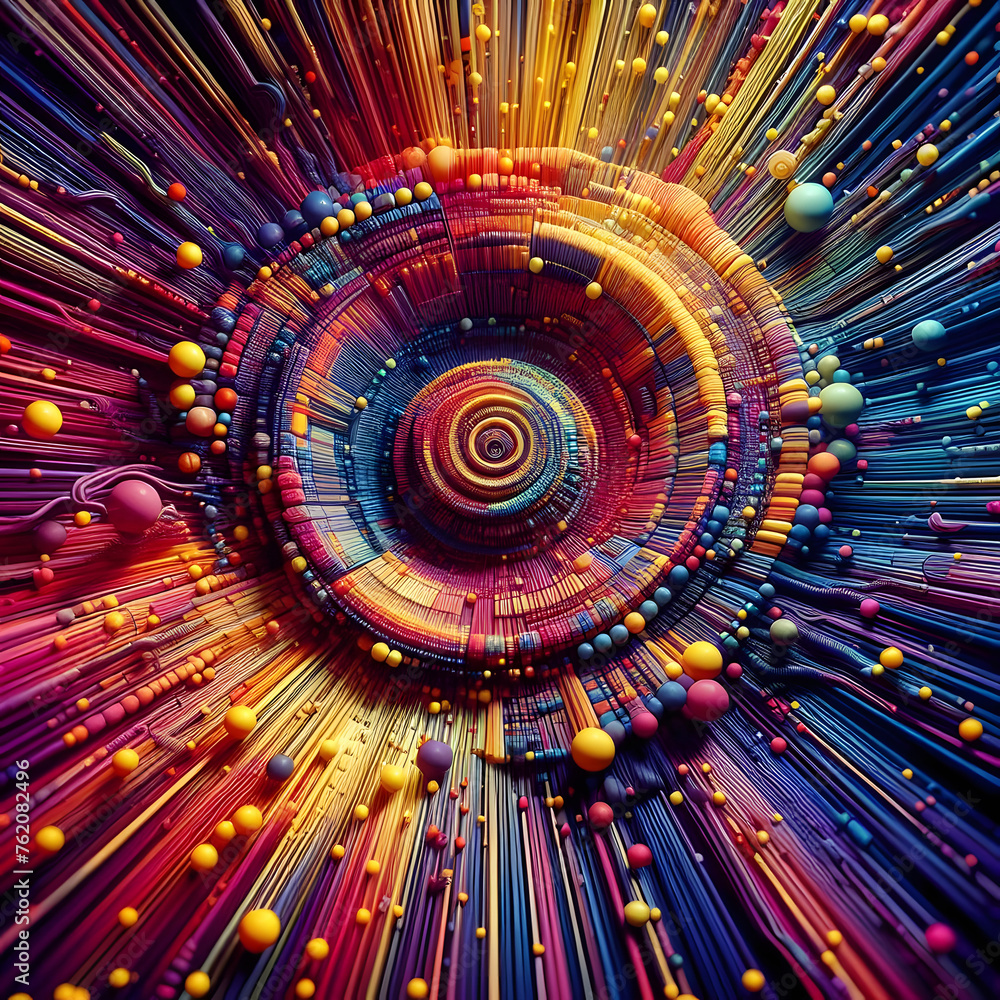 Aufkleber 3d render of abstract fractal background. computer generated graphics generative by ai
