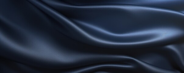 Obraz premium Dark navy deep blue black abstract luxury elegant premium background. Silk satin velvet fabric. Drapery fold curved line stripe wave flowing. Design.