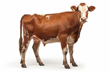 title. single cow isolated on white background available for purchase and sale,