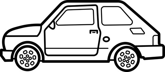 Toy Car Outline Illustration Vector