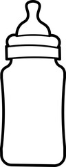Milk Bottle Outline Illustration Vector