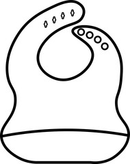 Baby Bib Outline Illustration Vector