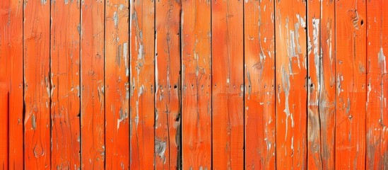 Bright orange painted wooden wall