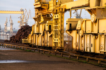 the quay of the ship repair yard including cranes