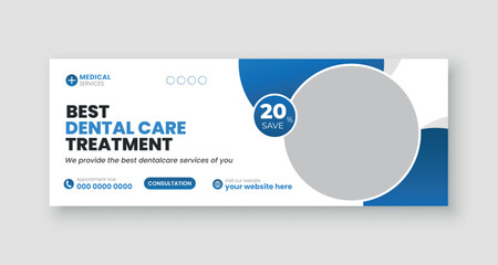 Medical Facebook cover design template, hospital web banner design, dental cover design. Medical social media cover.	
