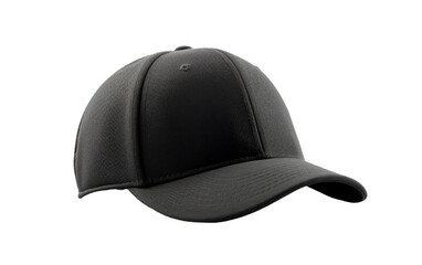 Black Baseball Cap on White Background. On a White or Clear Surface PNG Transparent Background.