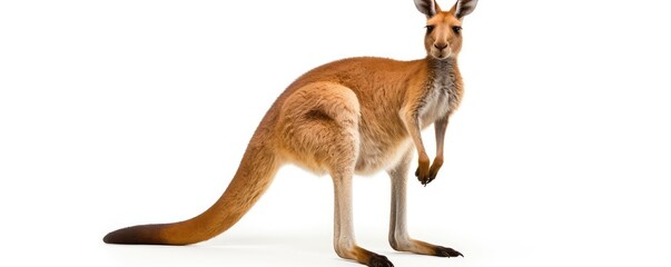 Full body shot of a kangaroo on white