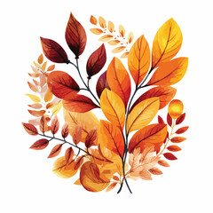 Autumn Leaves clipart isolated on white background