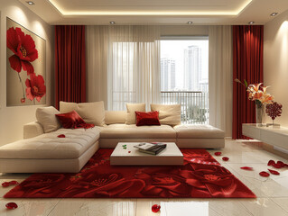 Warm Ruby and Cream Baby Space: Contemporary Sleekness Redefined