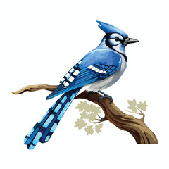 Blue Jay clipart isolated on white background 