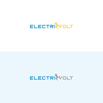 electric volt word mark logo design for electrical energy business