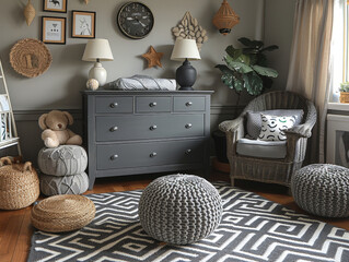 Cool Jade and Charcoal Nursery: The Essence of Chic Modernity