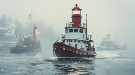 Red and White Boat on Water