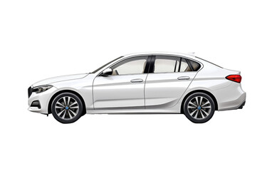 White Car on White Background. On a White or Clear Surface PNG Transparent Background.