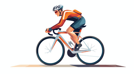 Cycling flat vector isolated on white background 