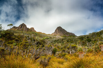 Bushwalking around Dove Lake near Cradle Mountain, Tasmania, Australia