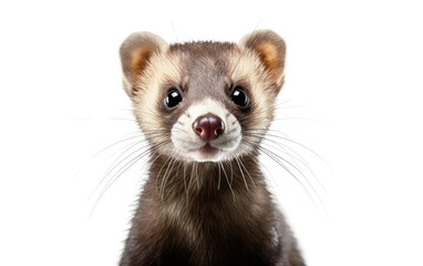 Close Up of a Small Animal on a White Background. On a White or Clear Surface PNG Transparent Background.