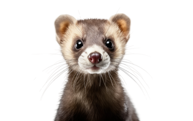 Close Up of a Small Animal on a White Background. On a White or Clear Surface PNG Transparent Background.