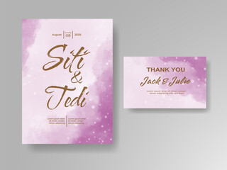 Wedding invitation with abstract watercolor background