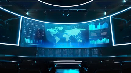 Business presentation in a virtual auditorium
