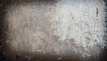 Grunge metal background or texture with scratches and cracks from grinding of the surface - obrazy, fototapety, plakaty