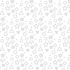Set of geometric shapes designs. Seamless color pattern on a white background. Creative collection of abstract art for kids or holiday design. Simple children's drawings with a textured print on the w