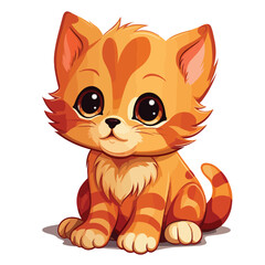 Cute Kitten Clipart  isolated on white background