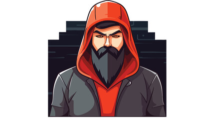 Hacker avatar character isolated icon vector illustration 