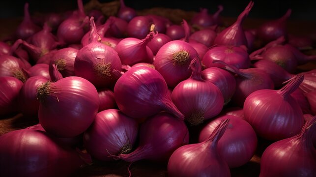 Pile of Red Onions 8K Photorealistic Ultra Photo

