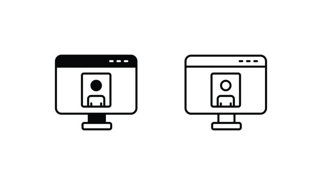 Video Call icon design with white background stock illustration