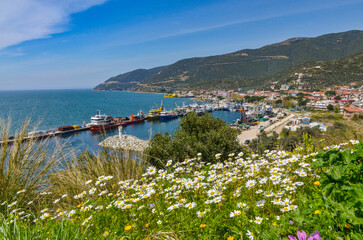 scenic view of Kapakli harbor on Marmara coast (Yalova province, Turkey) 