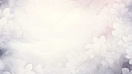 Fototapeta na wymiar Grey-white background with foliage in watercolor style