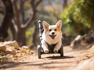 Corgi Dog Riding Toy Car