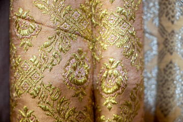 Thai fabric, silk velvet Cloth for auspicious ceremonies extraordinarily beautiful Suitable as a...