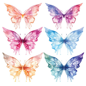 Fairy wings clipart isolated on white background