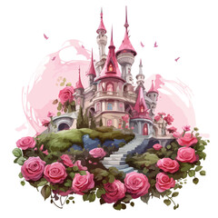 Fantasy Land With roses Clipart 